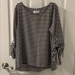 Black and White Striped Blouse